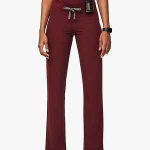 THREE Pairs of Figs Burgundy Livingston Basic Scrub Pants